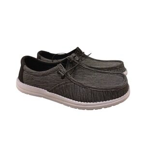Eddie Bauer Corbett Mens Gray Canvas Lace Up Loafer Shoes Size 7 NEW